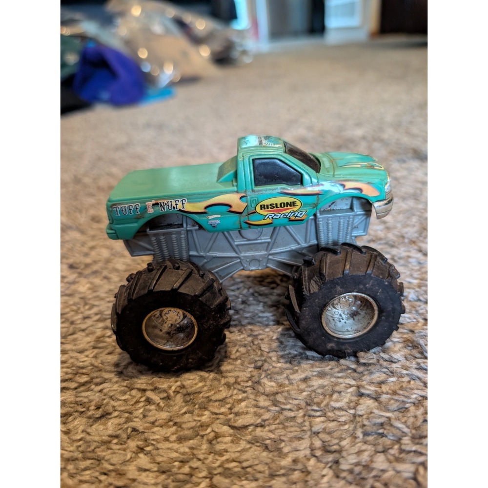 Hot Wheels Green Monster Truck Tuff E Nuff Mattel 2001 89853 Rislone Racing